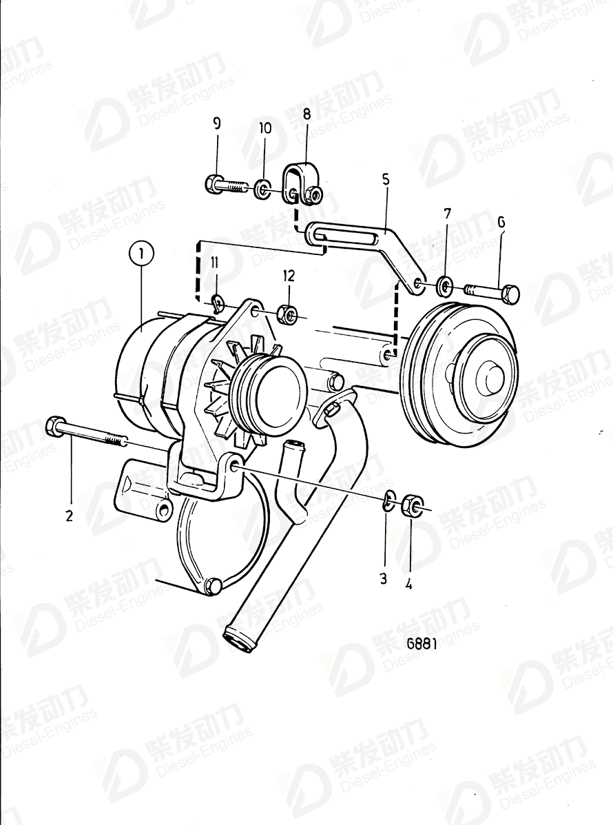volvo penta Alternator 863955 Drawing volvo penta Alternator 863955 Drawing